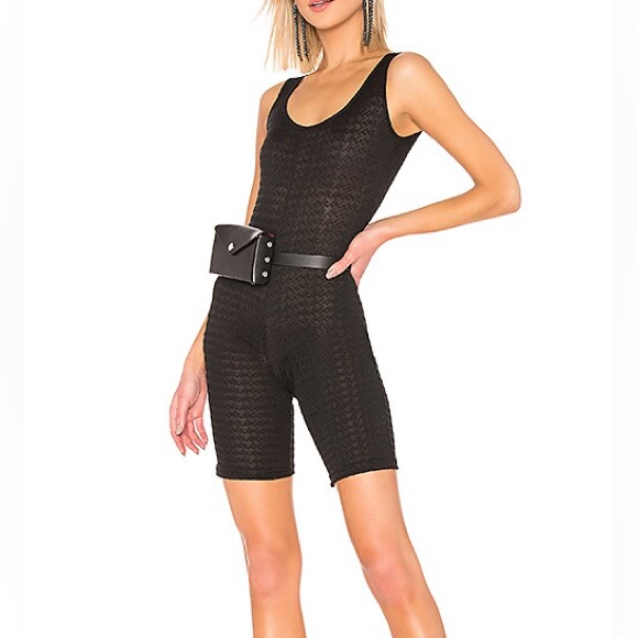Nwot Revolve Gcds Monogram Sporty Romper In Black